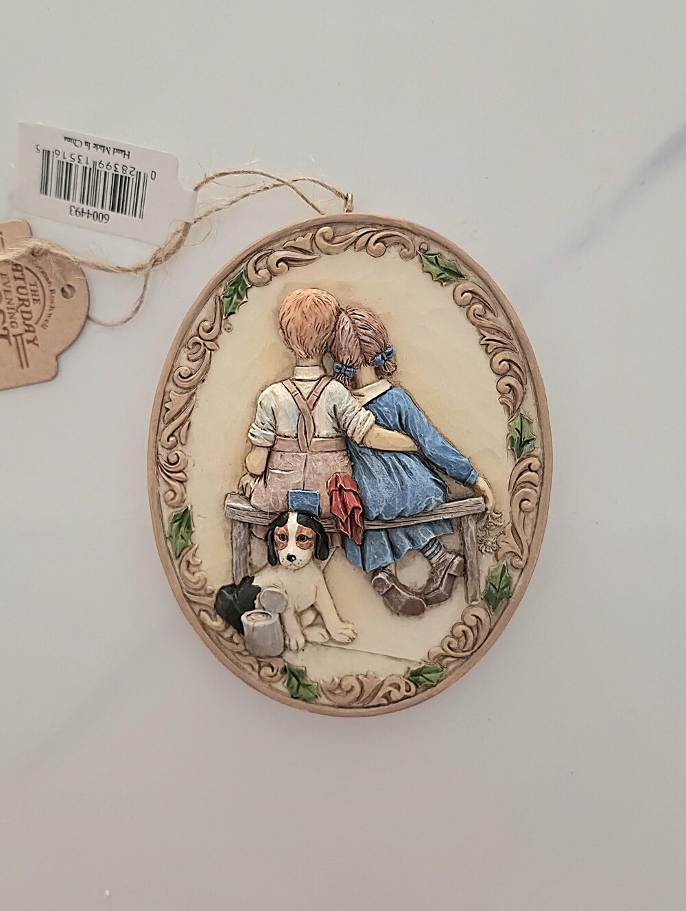 Enesco Saturday Evening Post by Jim Shore Children on Bench Ornament
